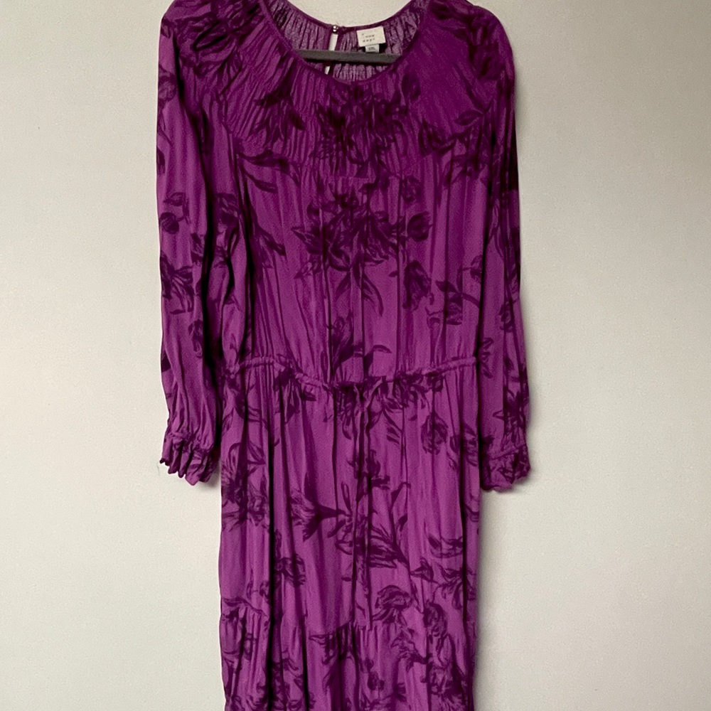 Fuschia Floral Print Dress